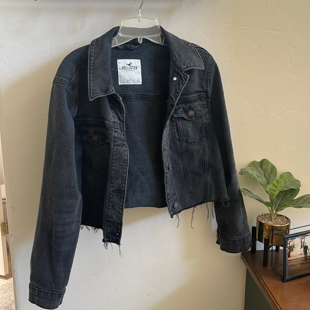 Black Distressed Denim Jacket